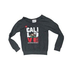 Reflex Cali Love Heritage Sweatshirt Size L Gray California Republic Bear